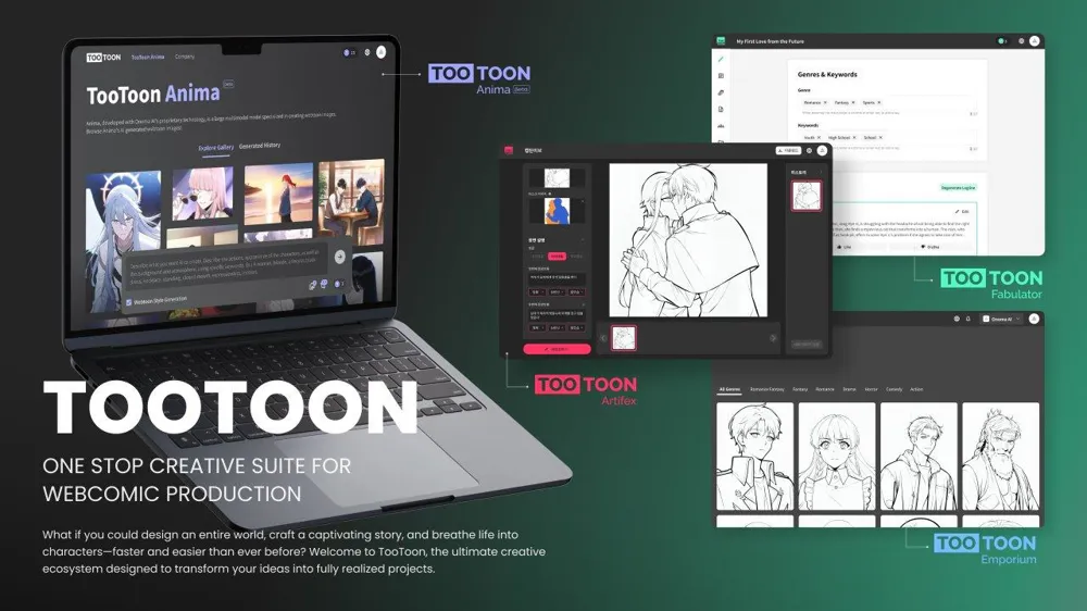 TooToon is a creative suite for storytellers, artists, and creators.